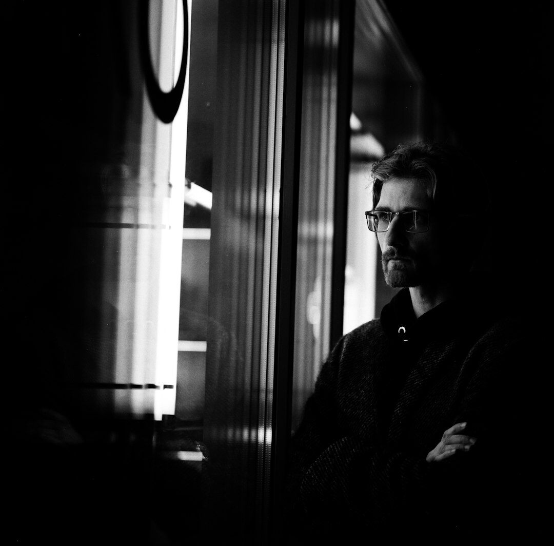 Portrait of a man technical director in a control room